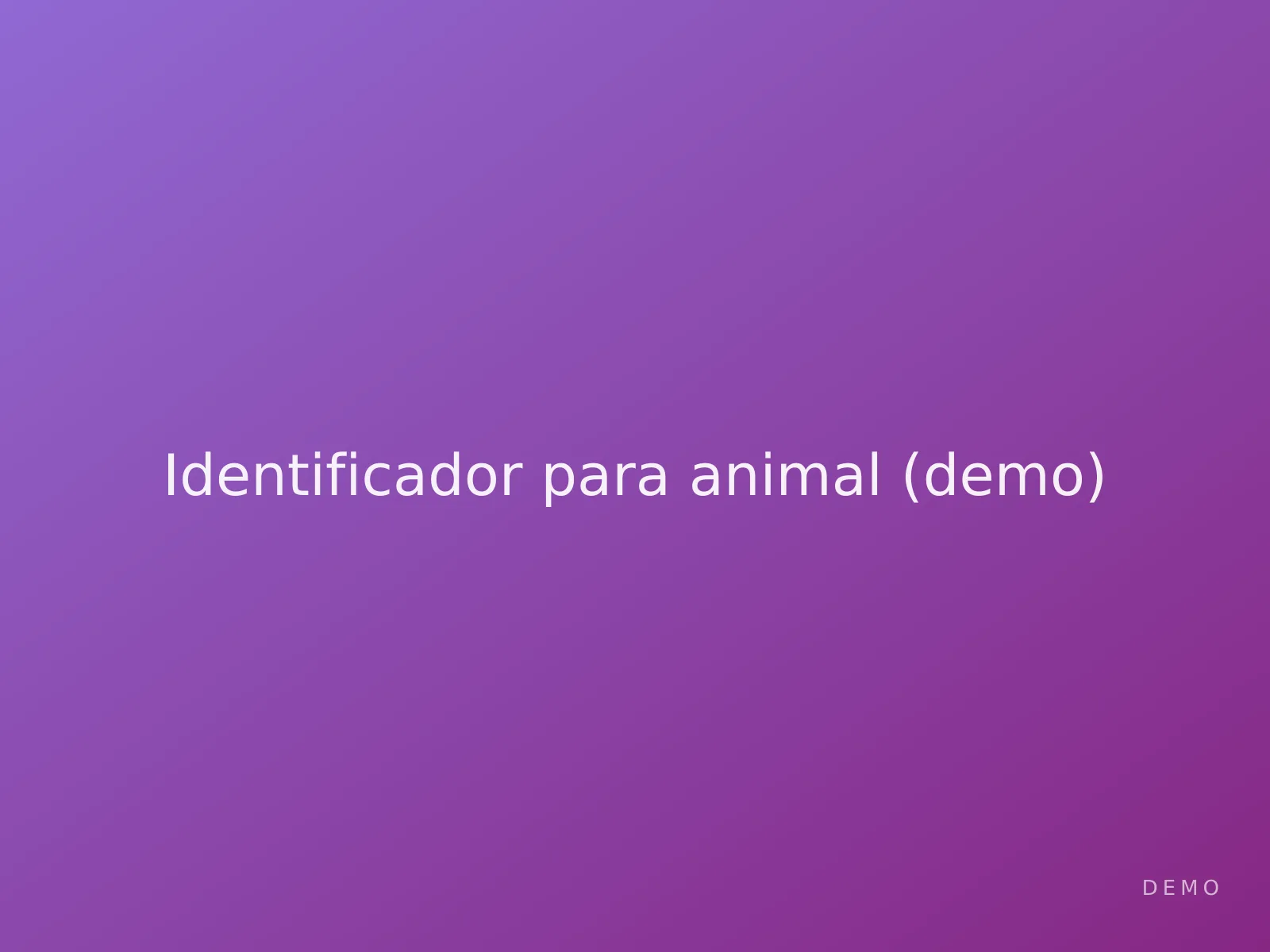 Identificador para animal (demo) — imagem ilustrativa de demonstração 1